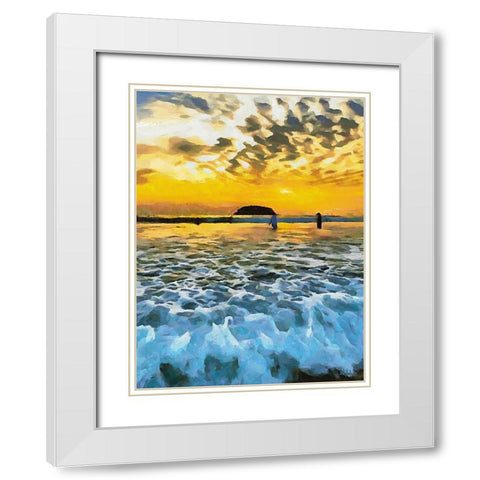 Tropical Coast III White Modern Wood Framed Art Print with Double Matting by Medeiros, Celito