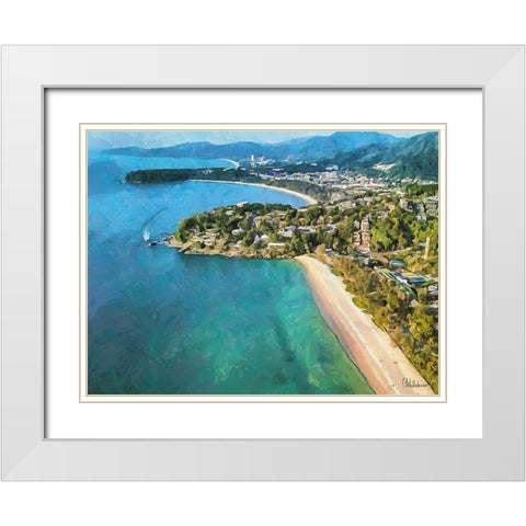 Tropical Coast V White Modern Wood Framed Art Print with Double Matting by Medeiros, Celito