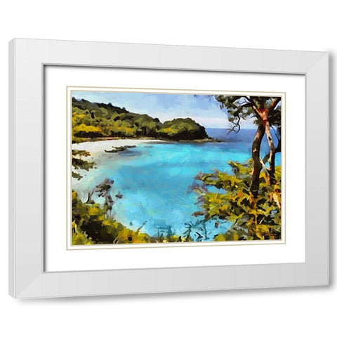 Tropical Coast VI White Modern Wood Framed Art Print with Double Matting by Medeiros, Celito