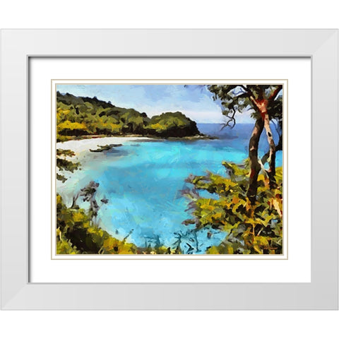 Tropical Coast VI White Modern Wood Framed Art Print with Double Matting by Medeiros, Celito