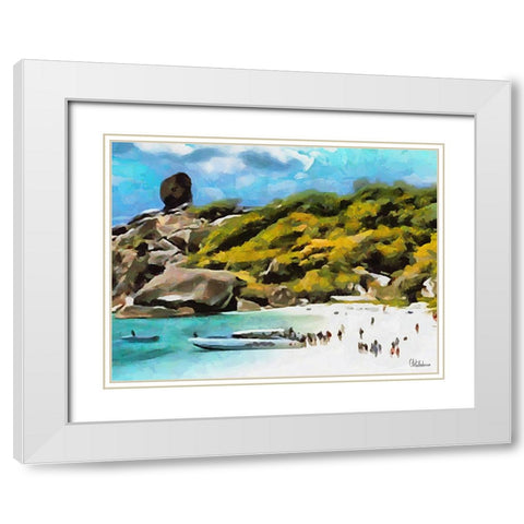 Tropical Coast VII White Modern Wood Framed Art Print with Double Matting by Medeiros, Celito