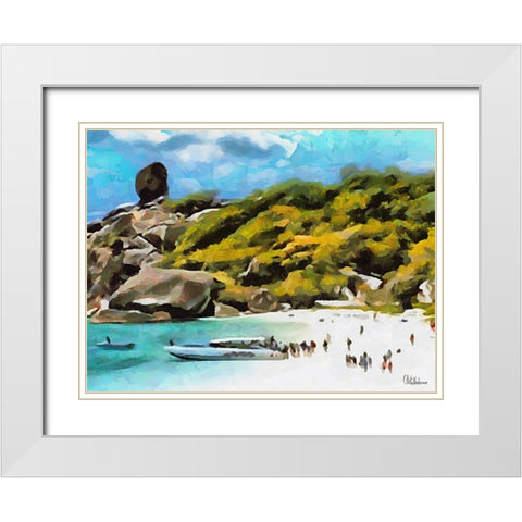 Tropical Coast VII White Modern Wood Framed Art Print with Double Matting by Medeiros, Celito