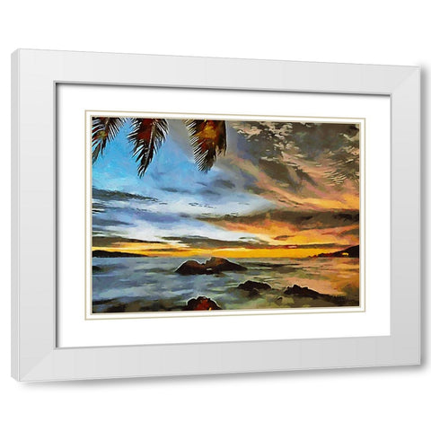 Tropical Coast X White Modern Wood Framed Art Print with Double Matting by Medeiros, Celito