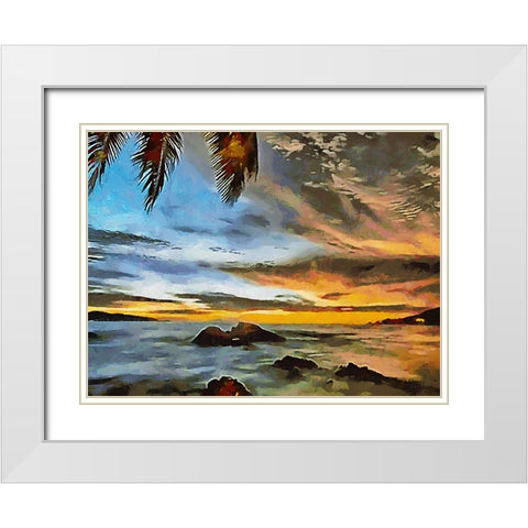 Tropical Coast X White Modern Wood Framed Art Print with Double Matting by Medeiros, Celito
