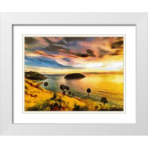 Tropical Coast XI White Modern Wood Framed Art Print with Double Matting by Medeiros, Celito