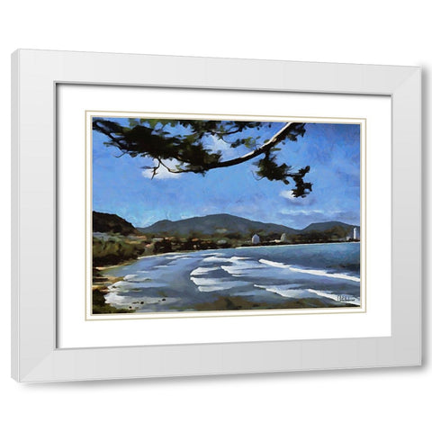 Tropical Coast XIII White Modern Wood Framed Art Print with Double Matting by Medeiros, Celito