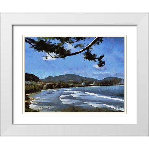 Tropical Coast XIII White Modern Wood Framed Art Print with Double Matting by Medeiros, Celito