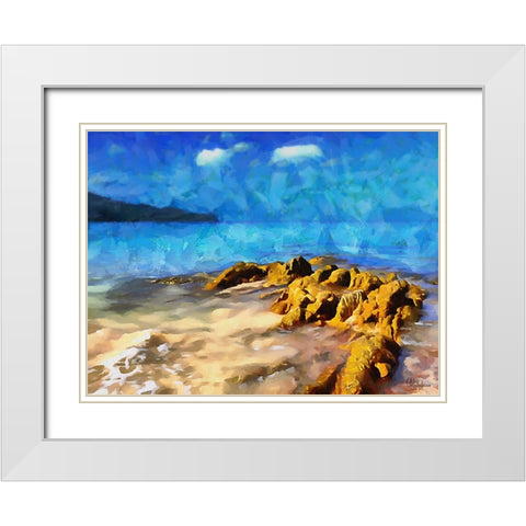 Tropical Coast XIV White Modern Wood Framed Art Print with Double Matting by Medeiros, Celito