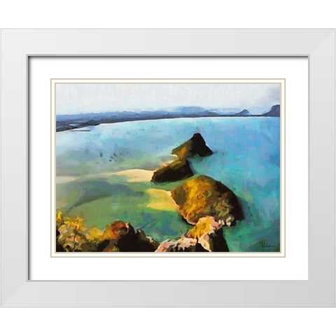 Tropical Coast XV White Modern Wood Framed Art Print with Double Matting by Medeiros, Celito