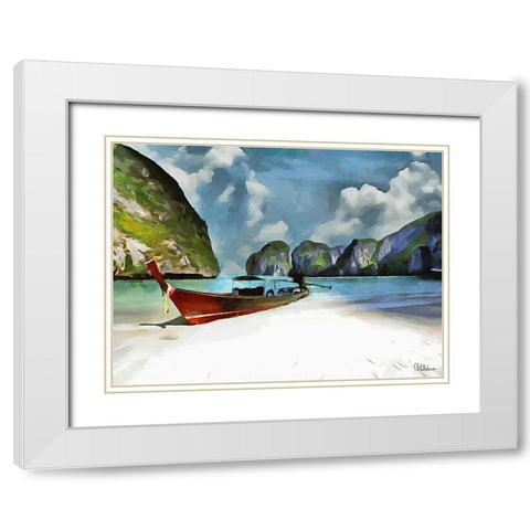 Tropical Coast XVII White Modern Wood Framed Art Print with Double Matting by Medeiros, Celito