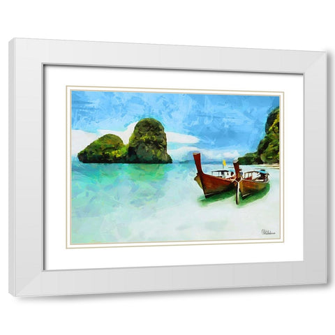 Tropical Coast XVIII White Modern Wood Framed Art Print with Double Matting by Medeiros, Celito