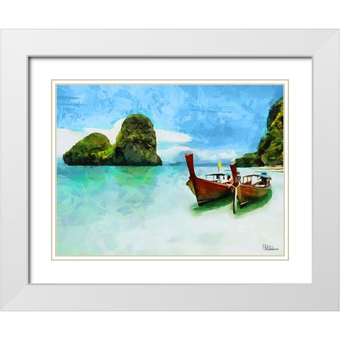 Tropical Coast XVIII White Modern Wood Framed Art Print with Double Matting by Medeiros, Celito