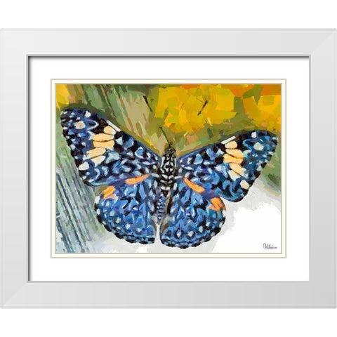 Butterfly Wings V White Modern Wood Framed Art Print with Double Matting by Medeiros, Celito