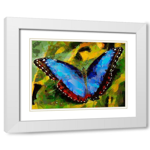 Butterfly Wings VI White Modern Wood Framed Art Print with Double Matting by Medeiros, Celito