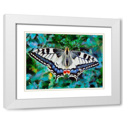 Butterfly Wings VIII White Modern Wood Framed Art Print with Double Matting by Medeiros, Celito