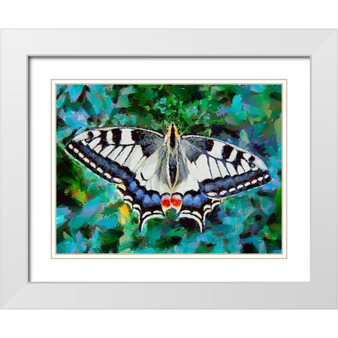 Butterfly Wings VIII White Modern Wood Framed Art Print with Double Matting by Medeiros, Celito