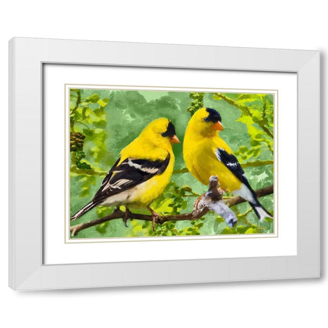 Bird Song I White Modern Wood Framed Art Print with Double Matting by Medeiros, Celito