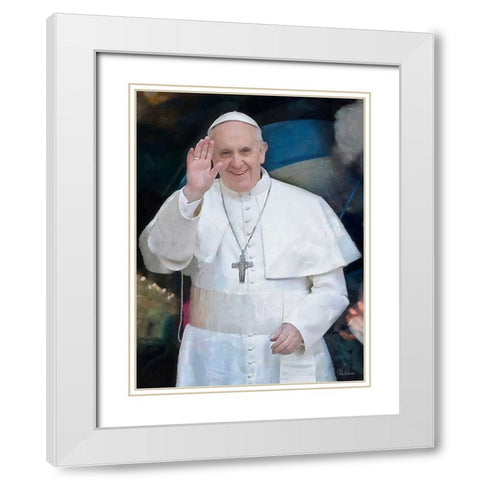 Pop Fransisco I White Modern Wood Framed Art Print with Double Matting by Medeiros, Celito