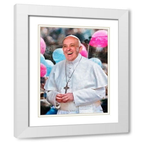 Pop Fransisco II White Modern Wood Framed Art Print with Double Matting by Medeiros, Celito