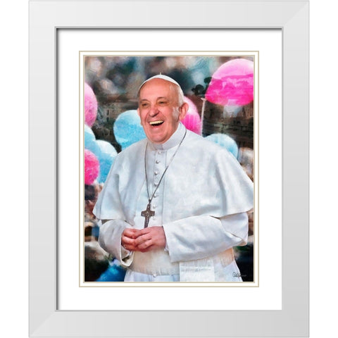 Pop Fransisco II White Modern Wood Framed Art Print with Double Matting by Medeiros, Celito