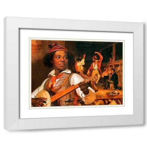 The Musician White Modern Wood Framed Art Print with Double Matting by Medeiros, Celito