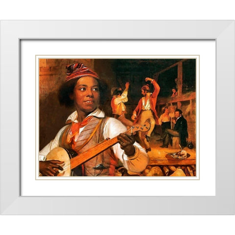 The Musician White Modern Wood Framed Art Print with Double Matting by Medeiros, Celito