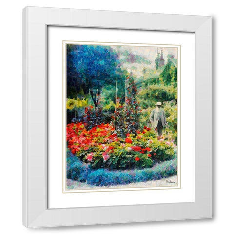 Old Man in the Garden White Modern Wood Framed Art Print with Double Matting by Medeiros, Celito
