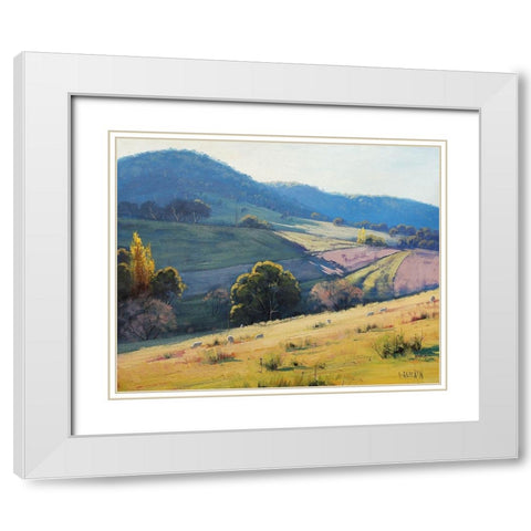 Afternoon Light Tarana Australia White Modern Wood Framed Art Print with Double Matting by Gercken, Graham