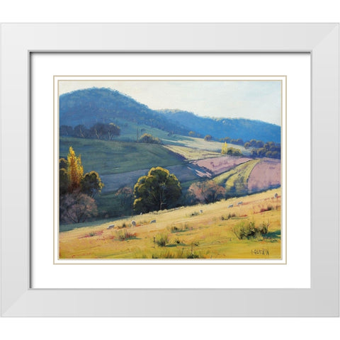 Afternoon Light Tarana Australia White Modern Wood Framed Art Print with Double Matting by Gercken, Graham