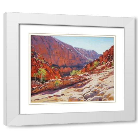 Alice Springs Gorge White Modern Wood Framed Art Print with Double Matting by Gercken, Graham