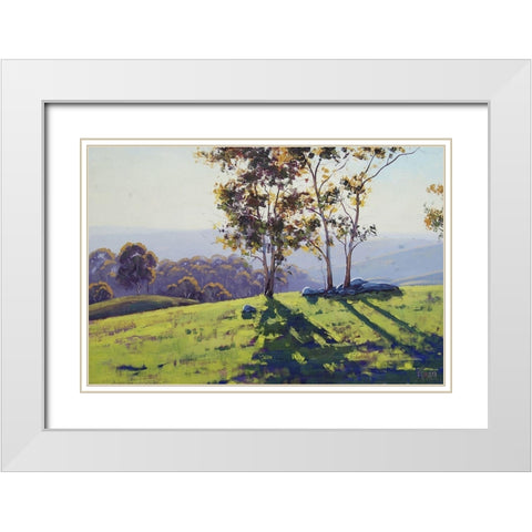 Afternoon Light Cuthill Road White Modern Wood Framed Art Print with Double Matting by Gercken, Graham