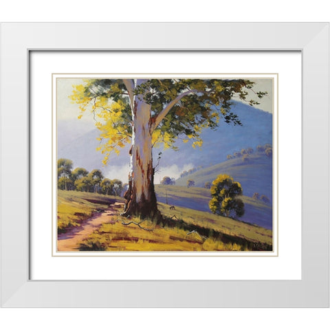 Turon Hills Gum White Modern Wood Framed Art Print with Double Matting by Gercken, Graham
