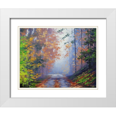 Autumn Forest White Modern Wood Framed Art Print with Double Matting by Gercken, Graham
