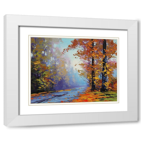 Autumn Arrival White Modern Wood Framed Art Print with Double Matting by Gercken, Graham