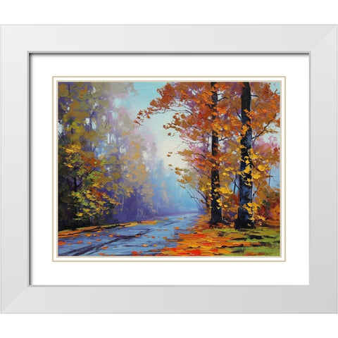 Autumn Arrival White Modern Wood Framed Art Print with Double Matting by Gercken, Graham