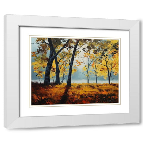 Backlight Trees White Modern Wood Framed Art Print with Double Matting by Gercken, Graham