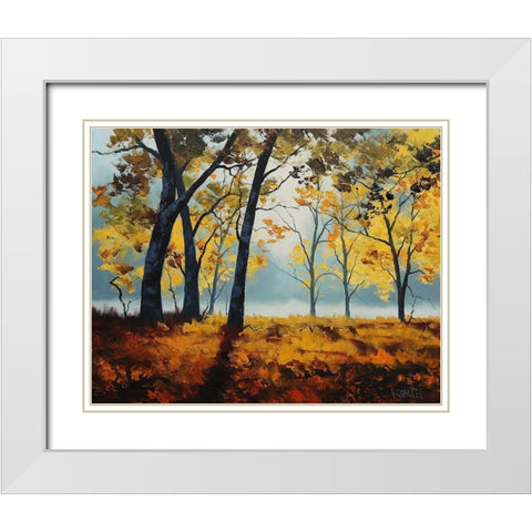 Backlight Trees White Modern Wood Framed Art Print with Double Matting by Gercken, Graham