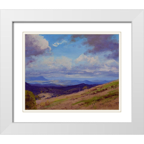 Cloud Shadows Kanimba Vallex White Modern Wood Framed Art Print with Double Matting by Gercken, Graham