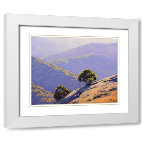Yellow Tree White Modern Wood Framed Art Print with Double Matting by Gercken, Graham