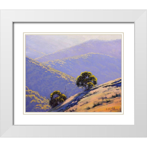Yellow Tree White Modern Wood Framed Art Print with Double Matting by Gercken, Graham