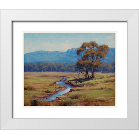 Slowly Stream White Modern Wood Framed Art Print with Double Matting by Gercken, Graham