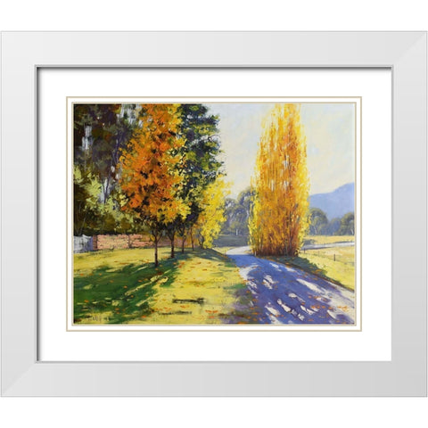 Road to Countryside White Modern Wood Framed Art Print with Double Matting by Gercken, Graham
