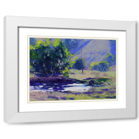 Purple Landscape White Modern Wood Framed Art Print with Double Matting by Gercken, Graham