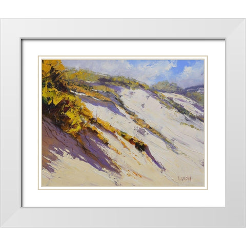 Dune Study White Modern Wood Framed Art Print with Double Matting by Gercken, Graham