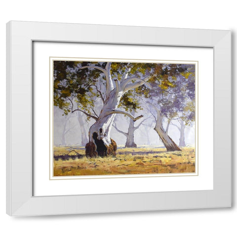 Gum Tree White Modern Wood Framed Art Print with Double Matting by Gercken, Graham
