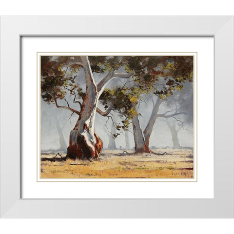 Eucalyptus Trees White Modern Wood Framed Art Print with Double Matting by Gercken, Graham