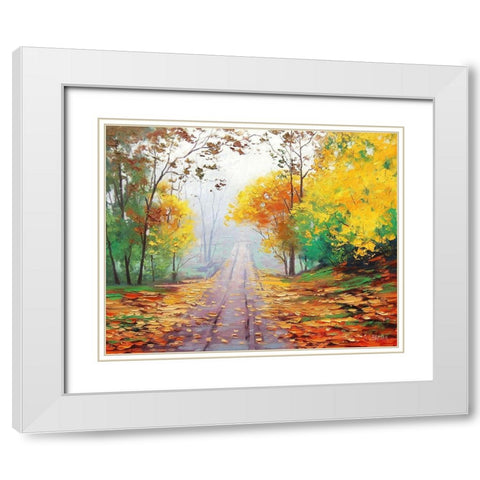 Fall Landscape White Modern Wood Framed Art Print with Double Matting by Gercken, Graham