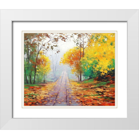 Fall Landscape White Modern Wood Framed Art Print with Double Matting by Gercken, Graham