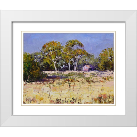 Farm Shed Australia II White Modern Wood Framed Art Print with Double Matting by Gercken, Graham