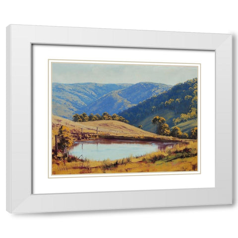 Farm Dam Hampton White Modern Wood Framed Art Print with Double Matting by Gercken, Graham